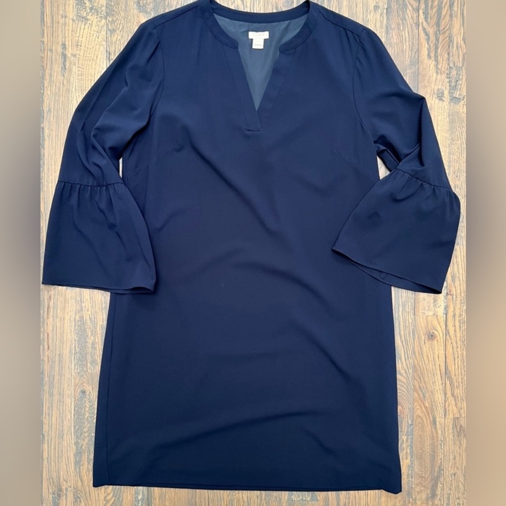 J Crew | Bell Sleeve Dress | size 8 | Navy